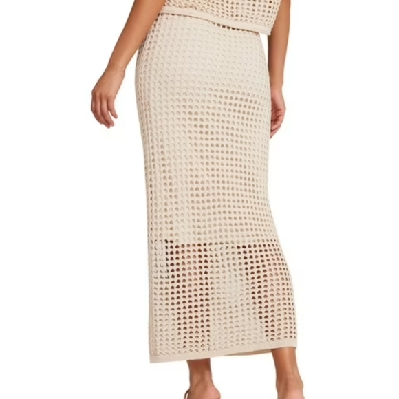 Steve Madden Cream Crochet Maxi Skirt - Size Medium ☀️ NWT - Picture 2 of 11